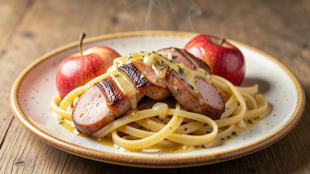Sweet Apple Chicken Sausage Pasta Recipe: Caramelized Apple Crisp With Savory Sausage Twist