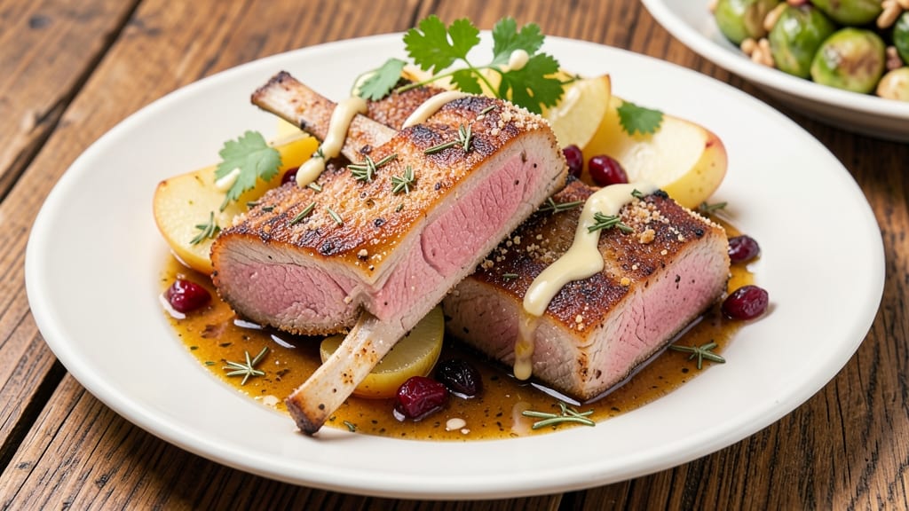 Pork Chop Apple Cranberry Recipe: Herbed Pan-Seared With Tart-Sweet Glaze