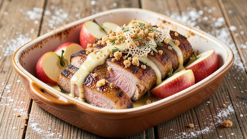 Pork and Apple Bake Recipe: Honey-Glazed Caramelized Top With Tender Meat
