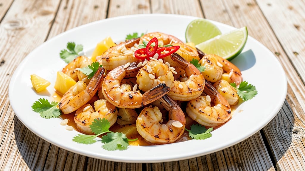 Caribbean Pineapple Shrimp Recipe: Spicy-Sweet Grilled Skewers With Tangy Mango Drizzle
