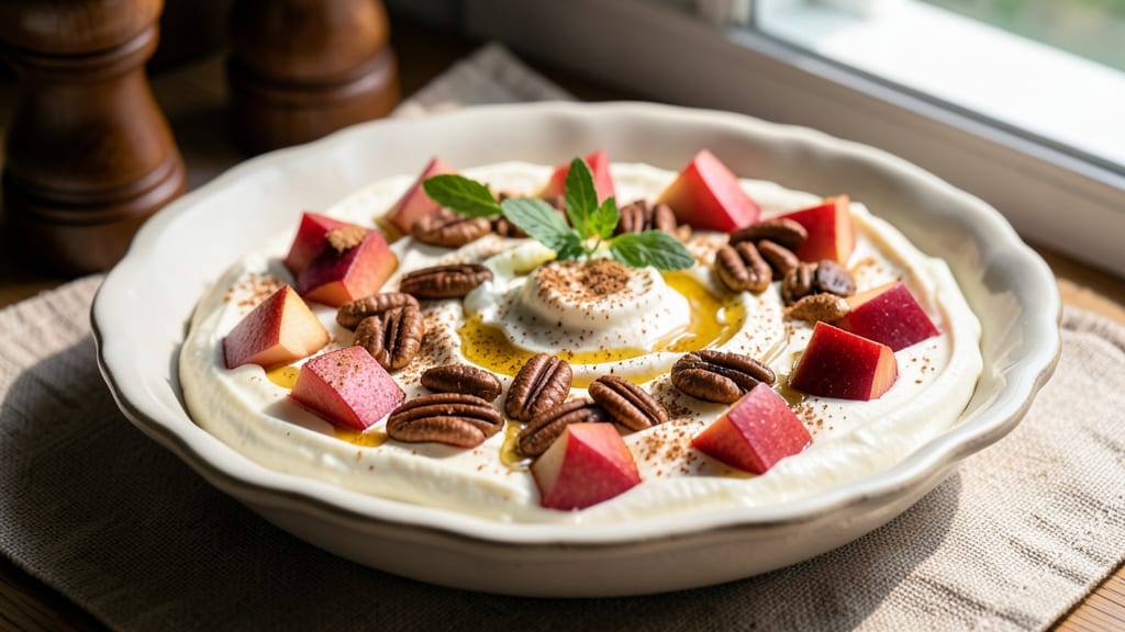 Fall Apple Dip Recipe with Cream Cheese: Warm Spiced Apple Filling Over Creamy Base