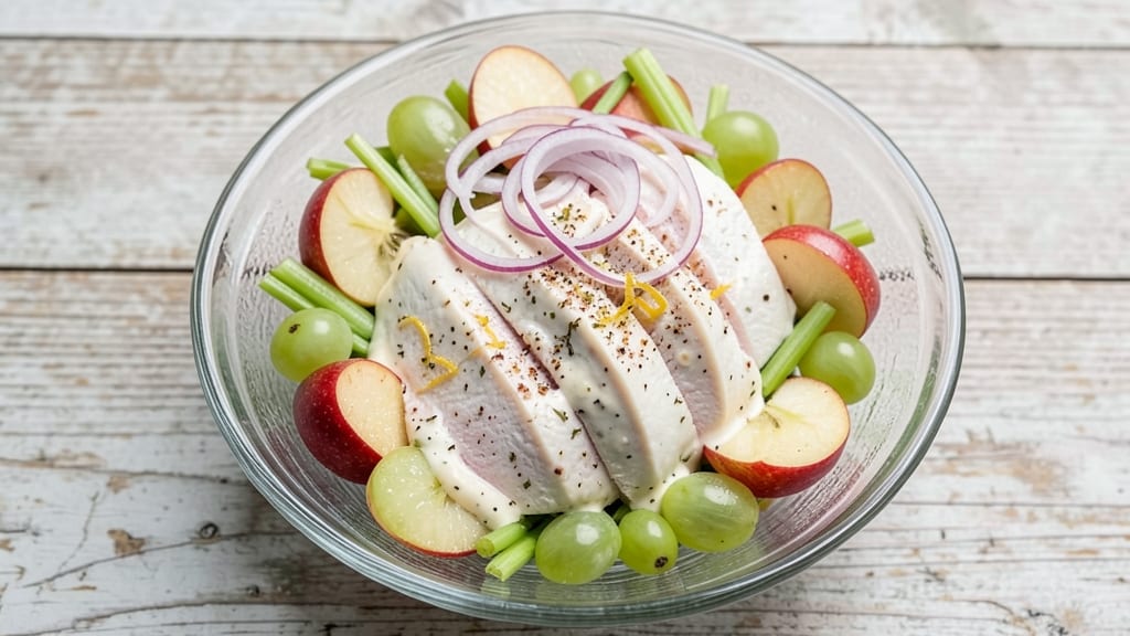 Apple Waldorf Chicken Salad Recipe: Crunchy Apples and Celery in Creamy Herbed Dressing
