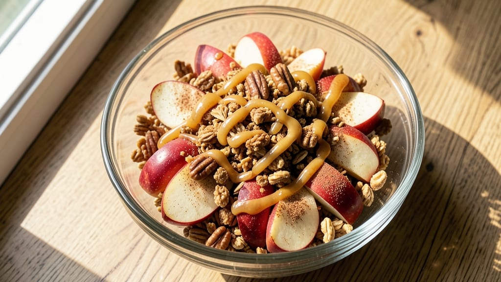 Apple Crisp Salad Recipe: Warm Spiced Apples Over Crunchy Granola Bites