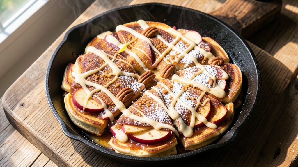 Apple Cinnamon Roll Sheet Pan Pancakes Recipe: Warm Spiced Apple Swirls in One Pan