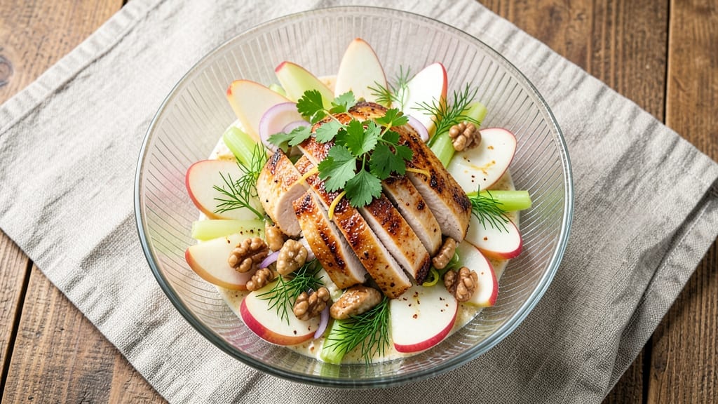 Chopped Chicken and Apple Salad Recipe: Crunchy Apple, Herbed Chicken Bites