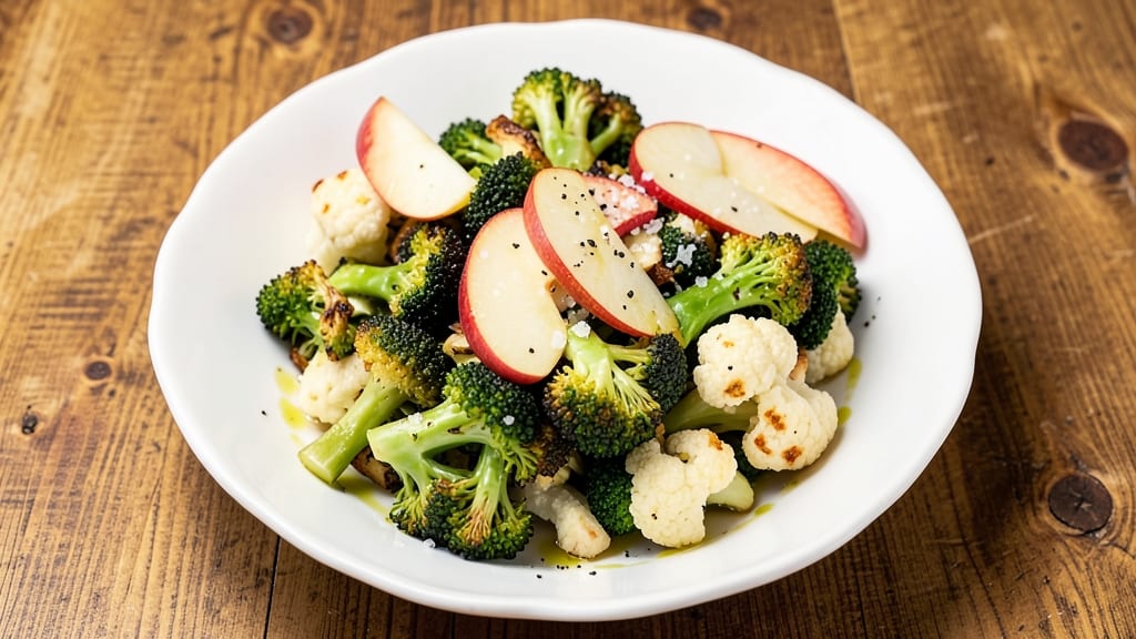 Apple Broccoli Cauliflower Salad Recipe: Crunchy Apple Bites and Bright Herb Vinaigrette