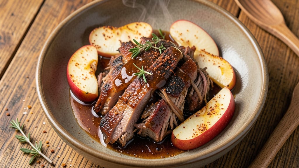Apple Bourbon Pulled Pork Recipe: Smoky Apple-Caramelized Bites with Spiced Crust